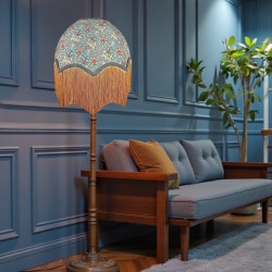 William Morris Snakeshead Blue Parachute Dome Lampshade