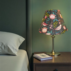 William Morris Strawberry Thief Black Fabric Tapered Empire Lampshade