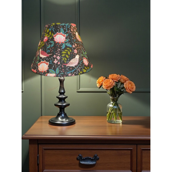 William Morris Strawberry Thief Black Fabric Tapered Empire Lampshade