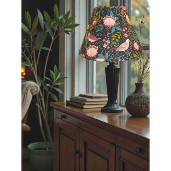 William Morris Strawberry Thief Black Fabric Tapered Empire Lampshade