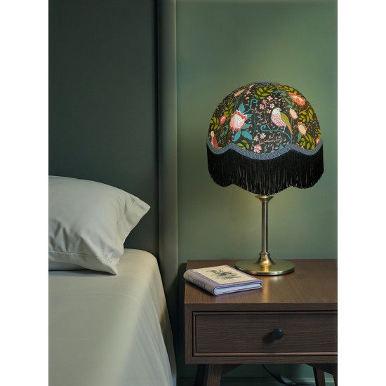 William Morris Strawberry Thief Black Dome Lampshade