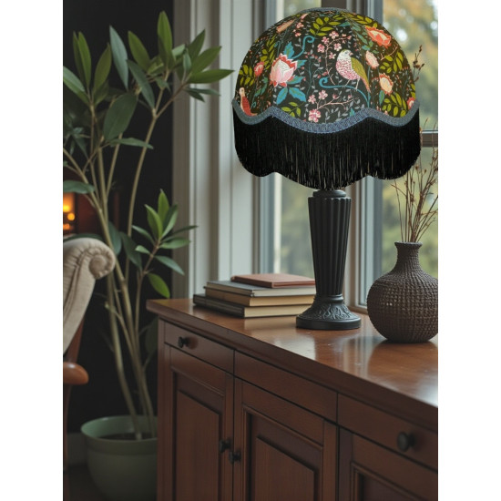 William Morris Strawberry Thief Black Dome Lampshade
