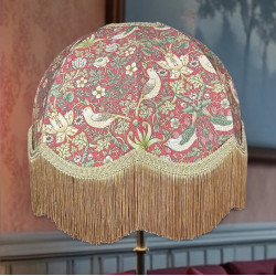 William Morris Strawberry Thief Crimson Dome Lampshade