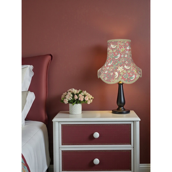William Morris Strawberry Thief Crimson Modern Lampshade