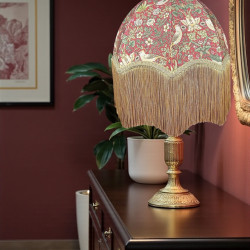 William Morris Strawberry Thief Crimson Parachute Dome Lampshade