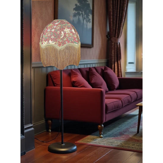 William Morris Strawberry Thief Crimson Parachute Dome Lampshade