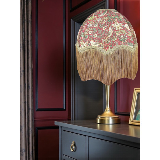 William Morris Strawberry Thief Crimson Parachute Dome Lampshade