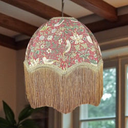 William Morris Strawberry Thief Crimson Parachute Dome Lampshade