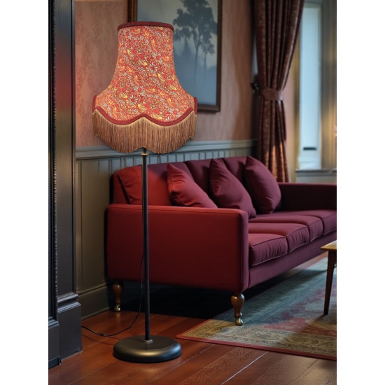 William Morris Strawberry Thief Crimson Burgundy Gold Lampshade