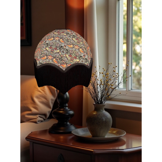 William Morris Strawberry Thief Ebony Black Parachute Dome Lampshade