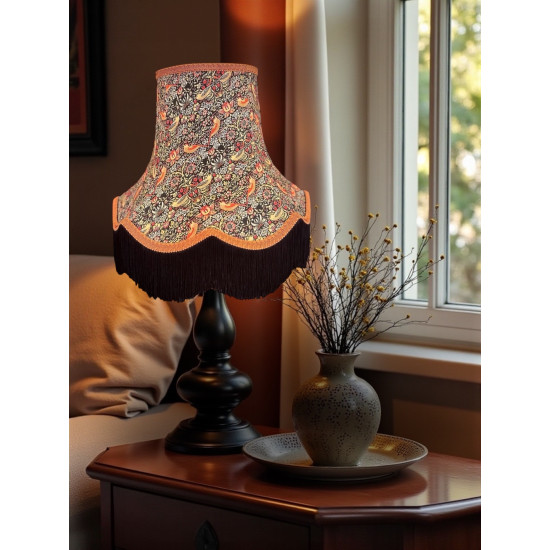 William Morris Strawberry Thief Ebony Orange Lampshade