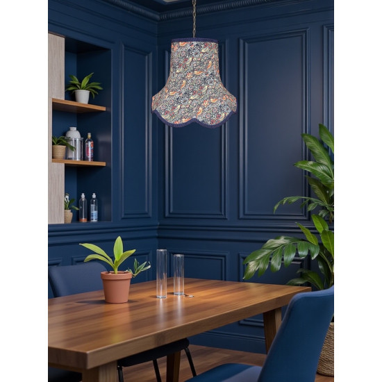 William Morris Strawberry Thief Navy Modern Lampshade