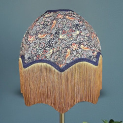William Morris Strawberry Thief Navy Parachute Dome Lampshade