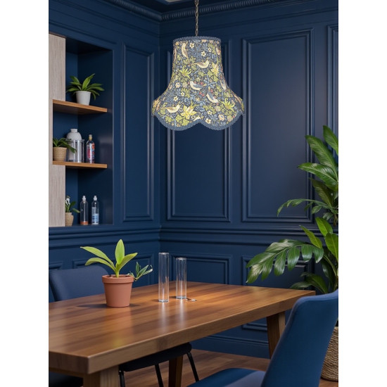 William Morris Strawberry Thief Navy Slate Modern Lampshade