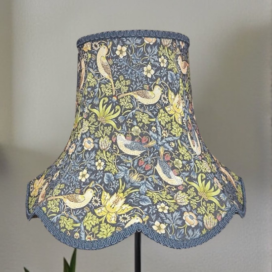 William Morris Strawberry Thief Navy Slate Modern Lampshade William Morris Strawberry Thief Navy Slate Modern Lampshade