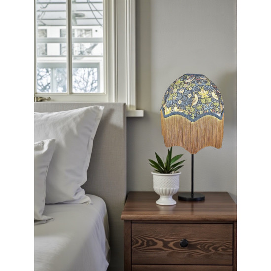 William Morris Strawberry Thief Navy Slate Parachute Dome Lampshade