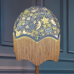 William Morris Strawberry Thief Navy Slate Parachute Dome Lampshade