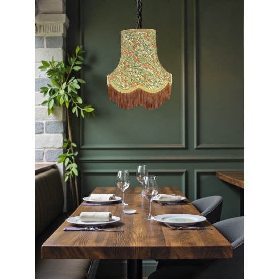 William Morris Strawberry Thief Sage Gold Lampshade