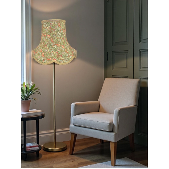 William Morris Strawberry Thief Sage Gold Modern Lampshade