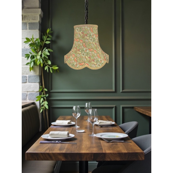 William Morris Strawberry Thief Sage Gold Modern Lampshade