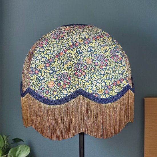 William Morris Violet and Columbine Navy Dome Lampshade William Morris Violet and Columbine Navy Dome Lampshade