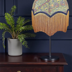 William Morris Violet and Columbine Navy Parachute Dome Lampshade