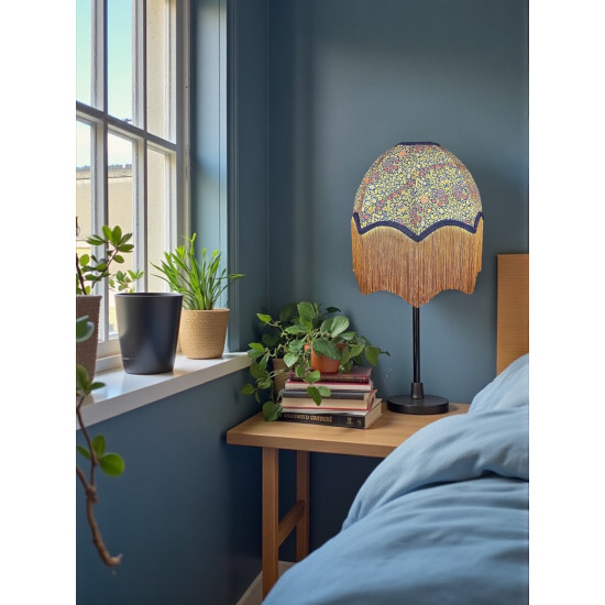 William Morris Violet and Columbine Navy Parachute Dome Lampshade