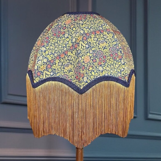William Morris Violet and Columbine Navy Parachute Dome Lampshade William Morris Violet and Columbine Navy Parachute Dome Lampshade