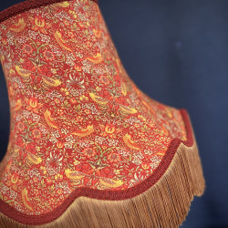 William Morris Strawberry Thief Crimson Burgundy Gold Lampshade