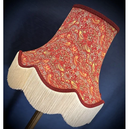 Abat-jour Premium 22 Pouces - Motif William Morris Frawberry Thief - Rouge Unique Fait Main