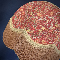 William Morris Strawberry Thief Crimson Gold Dome Lampshade William Morris Strawberry Thief Crimson Gold Dome Lampshade
